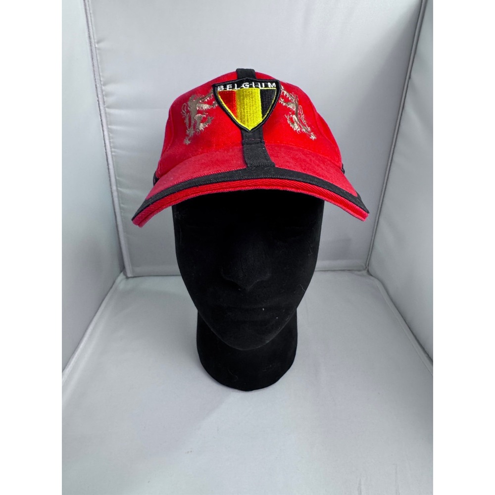 Fox Originals Belgium Hat Cap Red Black Coat of Arms Adjustable Strapback Mens